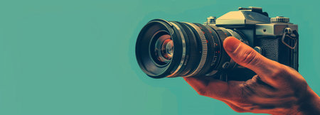 Hand holding video cameraの素材