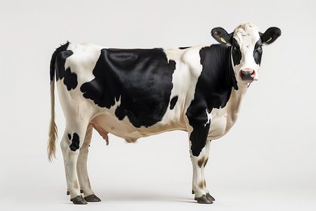 cow in studio  cow on farm organic conceptの素材