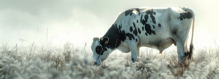 cow on farm organic conceptの素材