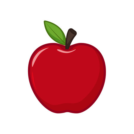 Red delicious isolated apple on a white background. Vector food illustrationのイラスト素材