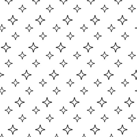 Doodle geometric pattern of stars. Seamless hand drawing vector sparkles patternのイラスト素材