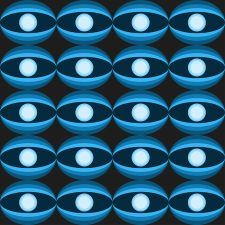 Cockleshell with pearls seamless pattern. Vector illustration of amazing cockleshell with pearls on aquamarine background, sea seamless pattern, textureのイラスト素材