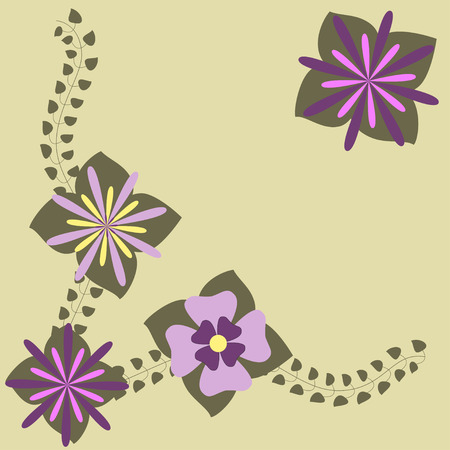 Decorative flower frame. Vector illustration, floral frameのイラスト素材