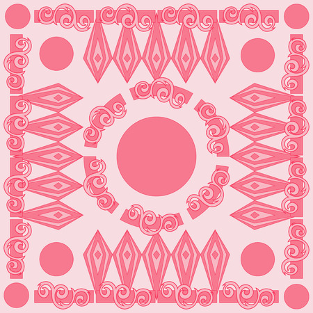 Decorative Pink Pattern Card Vector Illustrationのイラスト素材