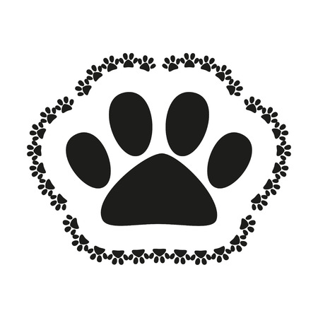 Pet shop with pet pawのイラスト素材