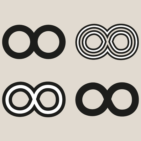 Set of limitless icons, infinity symbolのイラスト素材