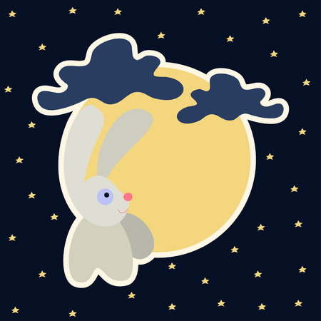 Moon rabbit of Mid Autumn Festival. Chuseokのイラスト素材