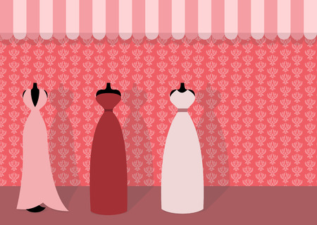 Fashion shopfront window with mannequinsのイラスト素材