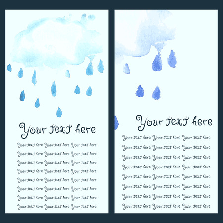 Business banners with watercolor cloudのイラスト素材