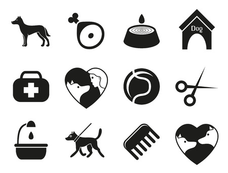 Dog icons set for web. What dogs needのイラスト素材