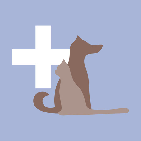 Veterinary cross, cat and dog のイラスト素材