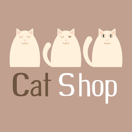 Cat sign for pet shopのイラスト素材