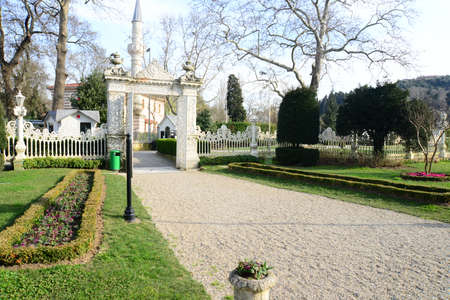 ISTANBUL, TURKEY - MARCH 9, 2019: Contemporary Buildings Kucuksu Palace (Pavilion) Kucuksu Palace is a 19th century Ottoman Empire era summer and hunting palace in Bosphorus, Istanbulのeditorial素材