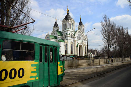 ZAPORIZHIA, UKRAINE - MARCH 24, 2019: Holy Protection Cathedral was one of the most challenging...