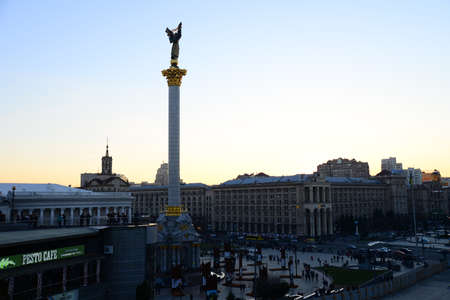 Ukraine, Kiev - APRIL 5, 2019: Independence Square (Maidan Nezalezhnosti) - the main square of Kiev,...