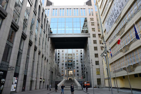 KYIV, UKRAINE - APRIL 13, 2019: Toronto-Kiev business building center in Velyka Vasylkivska Streetのeditorial素材