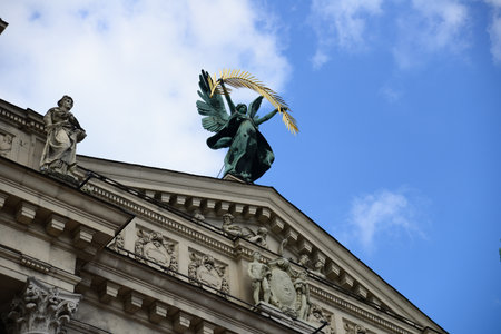 LVIV, UKRAINE - APRIL 17, 2019: Solomiya Krushelnytska State Academic Opera (Lviv opera house) and Ballet Theater (1897 - 1900) Theater is built in Viennese neo-Renaissance styleのeditorial素材