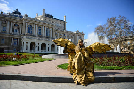 ODESSA, UKRAINE - APRIL 20, 2019: Beautiful Opera and Ballet House in Odessa, Ukraine,famous landmarkのeditorial素材