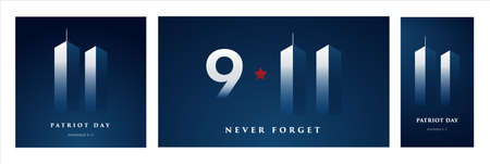 New York, USA - September 3, 2020: 9/11 Patriot Day banner. USA Patriot Day card. September 11,...