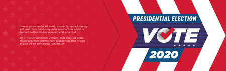 Presidential election concept banner with USA symbols. Presidental election 2020. Election banner...