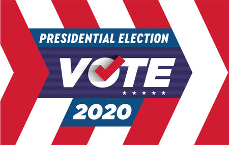 Presidential election concept banner with USA symbols. Presidental election 2020. Election banner...