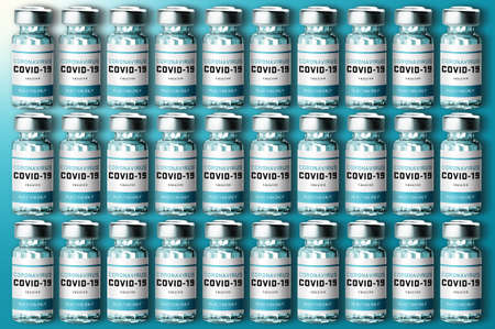 Creative design for Coronavirus vaccine background. Covid-19 corona virus vaccination with vaccine...