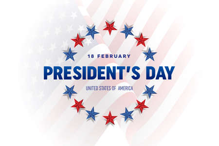 Happy Presidents day in United States. Washington's Birthday. Federal holiday in America. Celebrated in February. Poster, banner and backgroundのイラスト素材