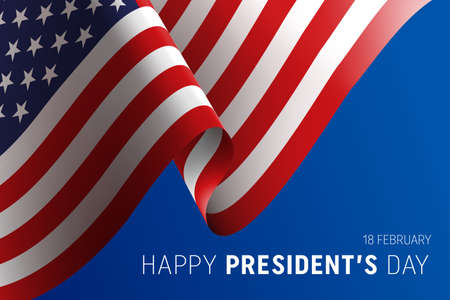 Happy Presidents day in United States. Washington's Birthday. Federal holiday in America. Celebrated in February. Poster, banner and backgroundのイラスト素材