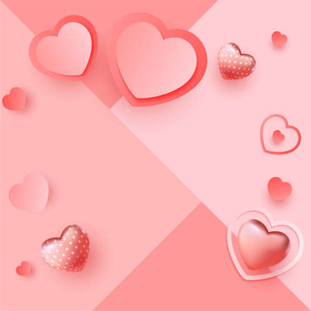 Vector symbols of love for Happy Women's Day, Mother's Day, Valentine's Day, birthday greeting card with space for text.のイラスト素材