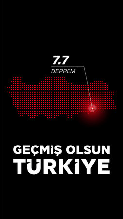 Get well soon Turkey (Translation: Get well soon Turkey). Earthquake tragedy in Turkey. February 5, 2023.のイラスト素材