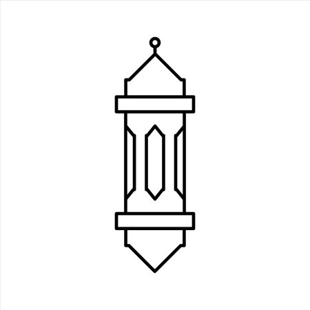 Ramadan Lantern Symbol Monochrome Background Vector Illustrationのイラスト素材