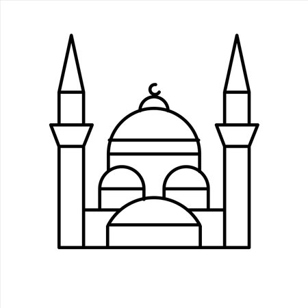 Ramadan outline icon vector illustration. Ramadan icon. mosque iconのイラスト素材