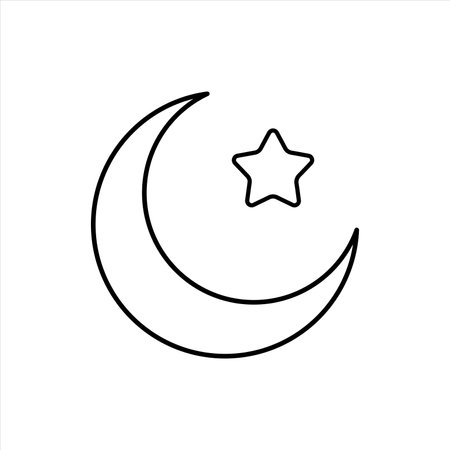 Ramadan icon set with islamic calendar, fasting, holy book, crescentのイラスト素材