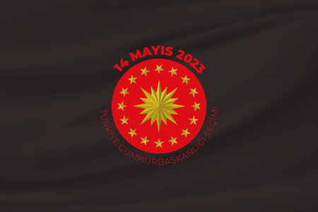 General and Presidential elections in Turkey 14 May 2023. (Turkish Translate on the Image: 14 May Turkish Presidential Election) Ballot Box and Turkish Flag Symbol and Presidenのイラスト素材