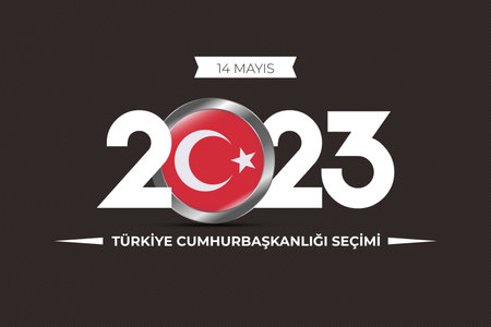 General and Presidential elections in Turkey 14 May 2023. (Turkish Translate on the Image: 14 May Turkish Presidential Election) Ballot Box and Turkish Flag Symbol and Presidenのイラスト素材