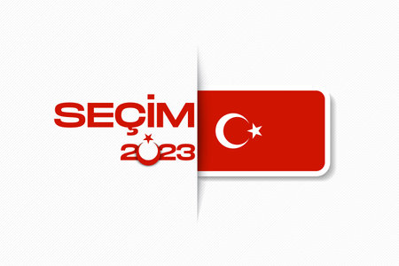 General and Presidential elections in Turkey 14 May 2023. (Turkish Translate on the Image: 14 May Turkish Presidential Election)のイラスト素材