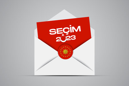 General and Presidential elections in Turkey 14 May 2023. (Turkish Translate on the Image: 14 May Turkish Presidential Election)のイラスト素材