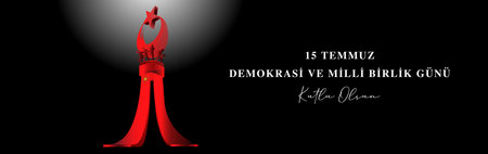 Turkish holiday Democracy and National Unity Day 15 July Translation from Turkish: The Democracy and National Unity Day of Turkey, veterans and martyrs of 15 July. With a holiday.のイラスト素材
