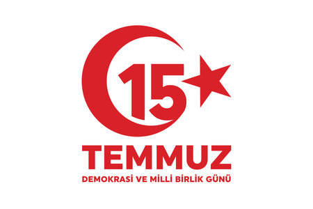 Turkish holiday Democracy and National Unity Day 15 July Translation from Turkish: The Democracy and National Unity Day of Turkey, veterans and martyrs of 15 July. With a holiday.のイラスト素材