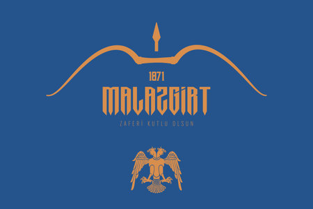 1071 August 26, Happy Manzikert Victory. (Happy Malazgirt Victory) Greeting card, banner, social media template, banner vector illustration.のイラスト素材