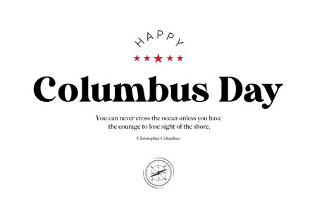 Happy Columbus Day Greeting Card for advertising, poster, banner, template with American flag. Columbus day wallpaper.のイラスト素材