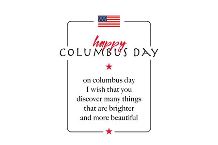Happy Columbus Day Greeting Card for advertising, poster, banner, template with American flag. Columbus day wallpaper.のイラスト素材