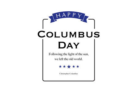 Happy Columbus Day. United States of America. Holiday concept. Template for background, banner, card, poster with text inscription. Vector illustration.のイラスト素材