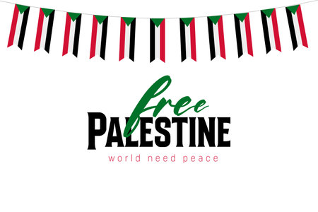 Pray for Palestine vector illustration Background. Free Palestine flag wallpaper, flyer, banner vector illustrationのイラスト素材