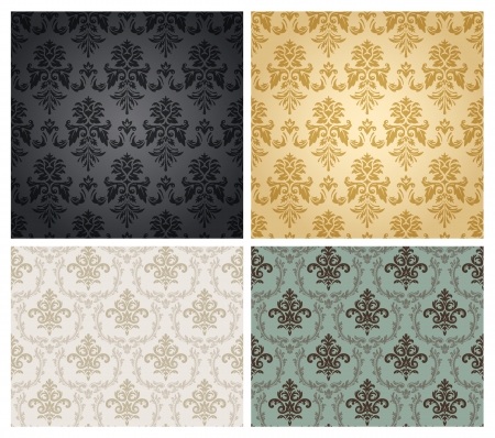 Seamless damask wallpaper pattern. のイラスト素材