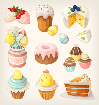 Colorful food for Easter party. Vectorのイラスト素材