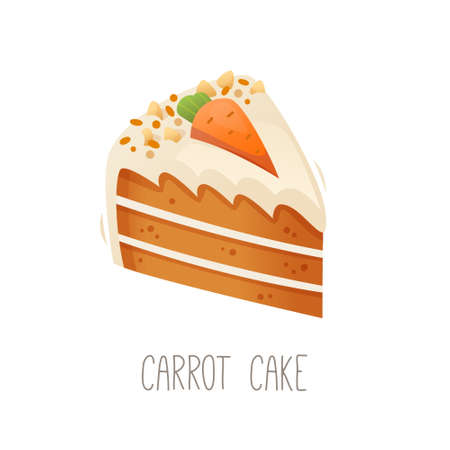 Collection of cakes, pies and desserts for all letters of alphabet. Letter C - carrot cake. Isolated vector illustrationのイラスト素材
