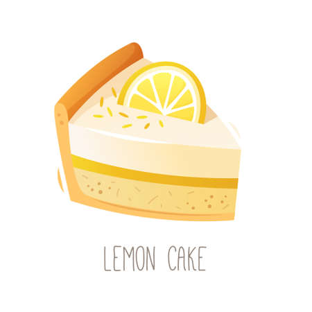 Collection of cakes, pies and desserts for all letters of alphabet. Letter L - lxemon cake. Isolated vector illustrationのイラスト素材