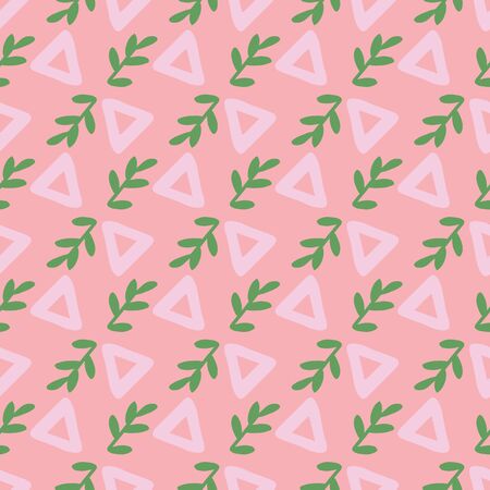 leaves triangle seamless repeat pattern design. Great for backgrounds, textile designのイラスト素材