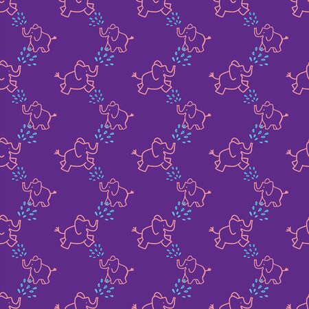 pink elephants seamless repeat pattern design. Perfect for kids or textile designのイラスト素材